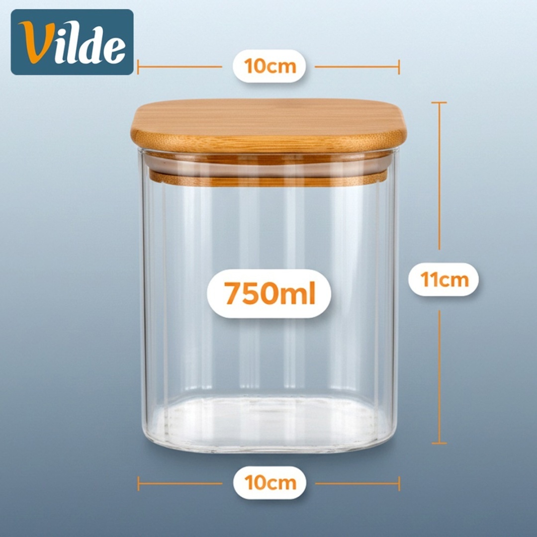 SZKLANY POJEMNIK KUCHENNY NA PRODUKTY SYPKIE 750ml 229251